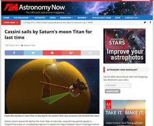 Cassini sails by Saturns moon Titan for last time
