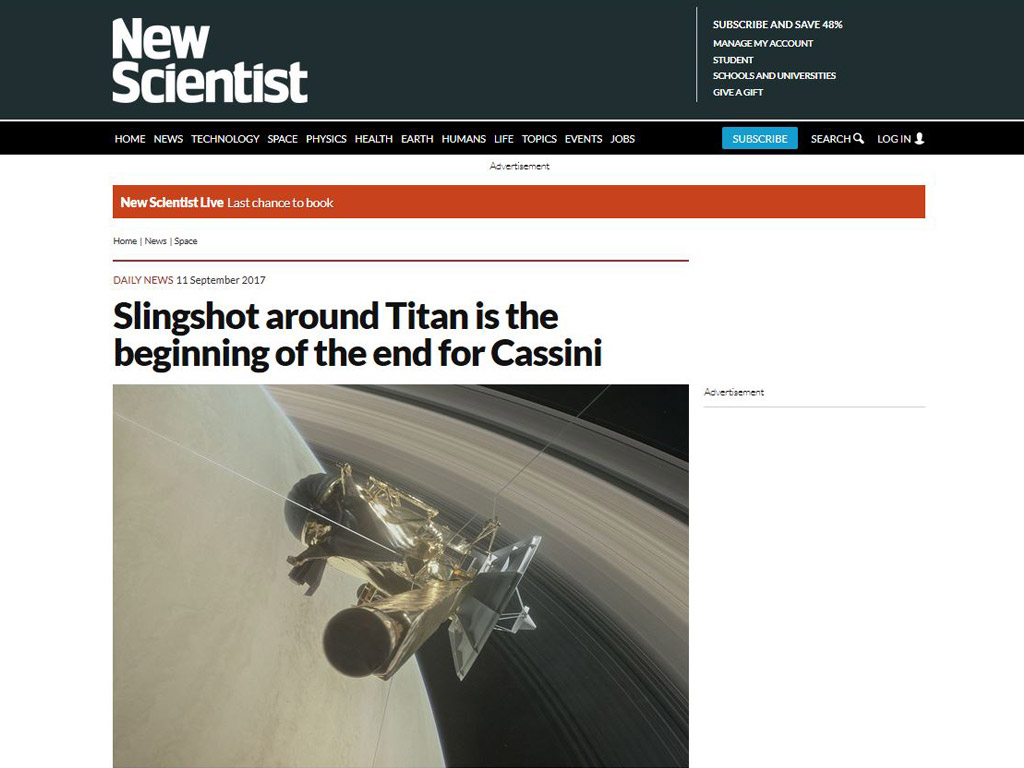 Slingshot around Titan is the beginning of the end for Cassini
