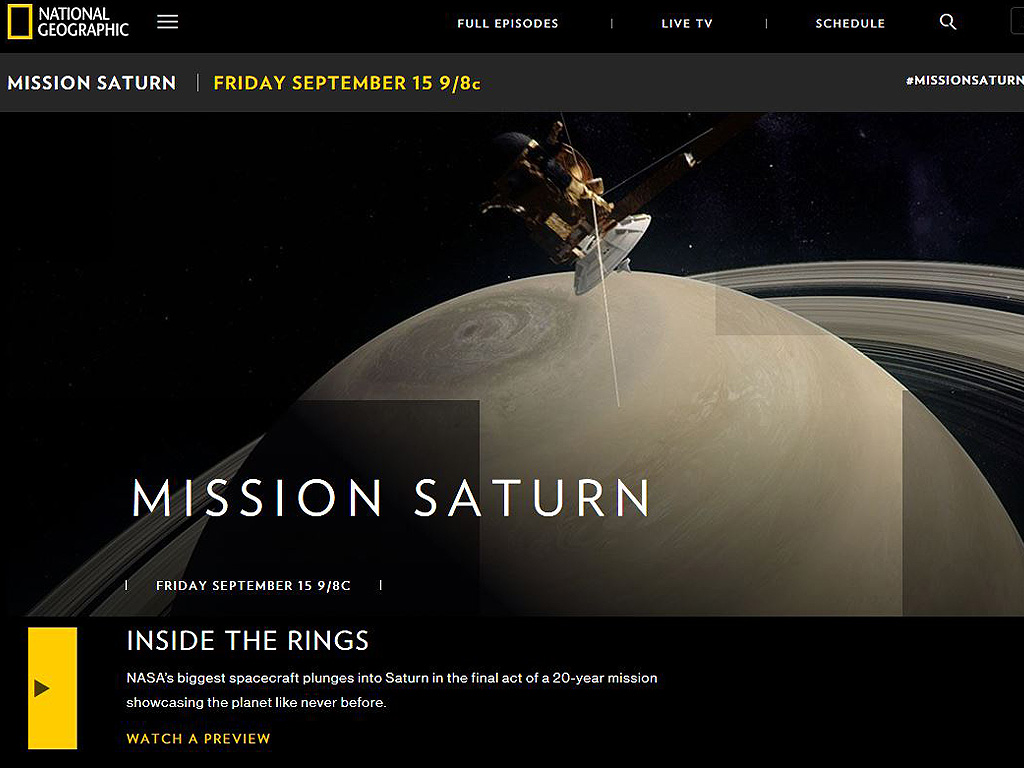 screenshot of NAT Geo Special - Mission Saturn