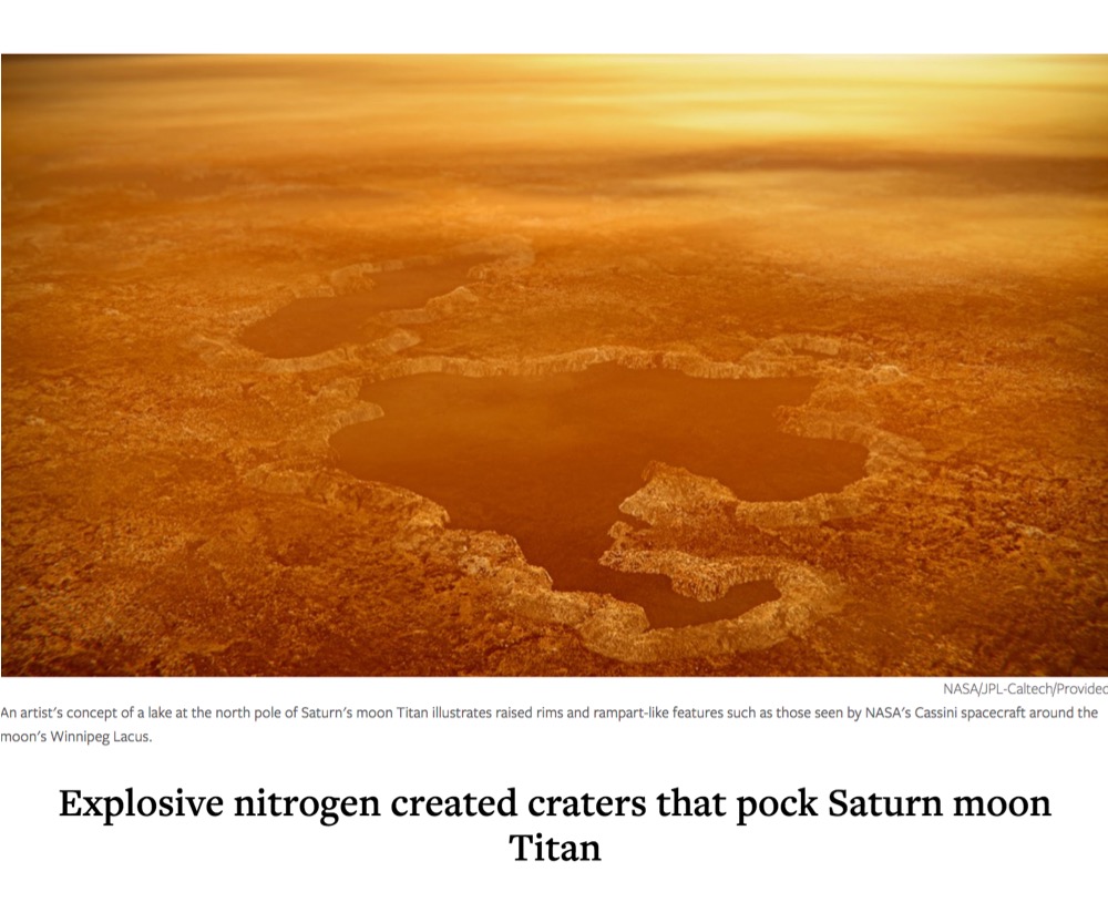 Explosive nitrogen created craters that pock Saturn moon Titan
