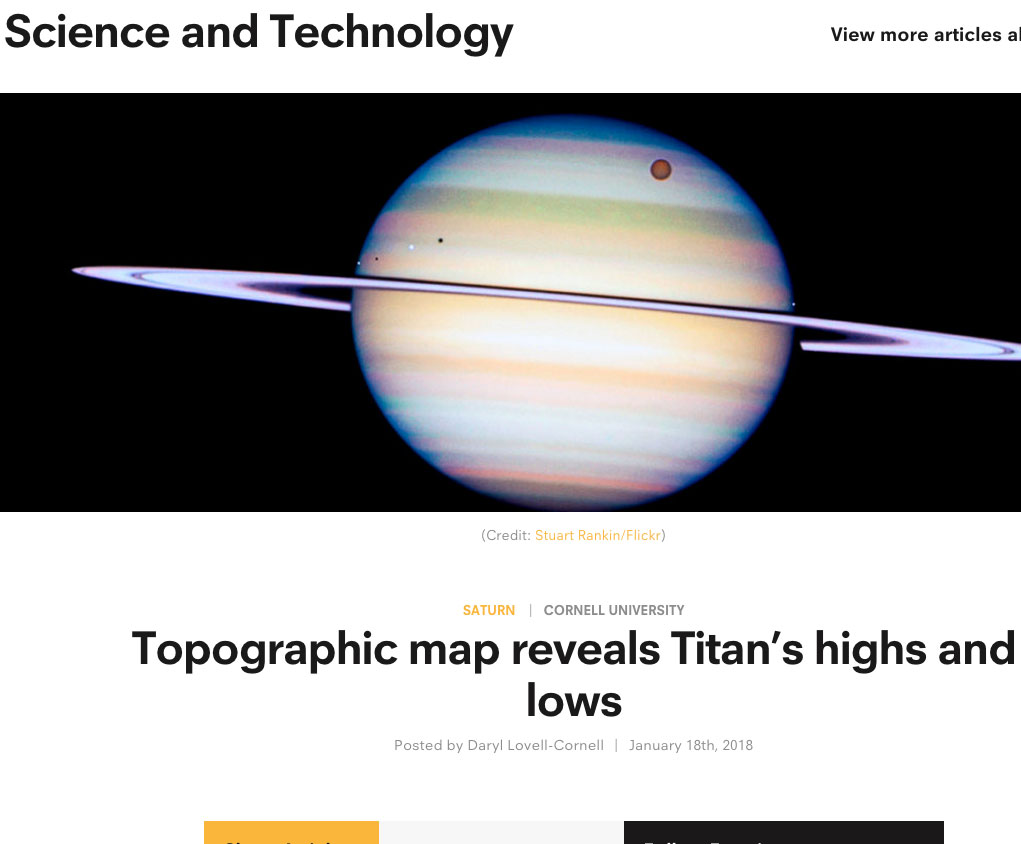 Topographic map reveals Titan's highs and lows