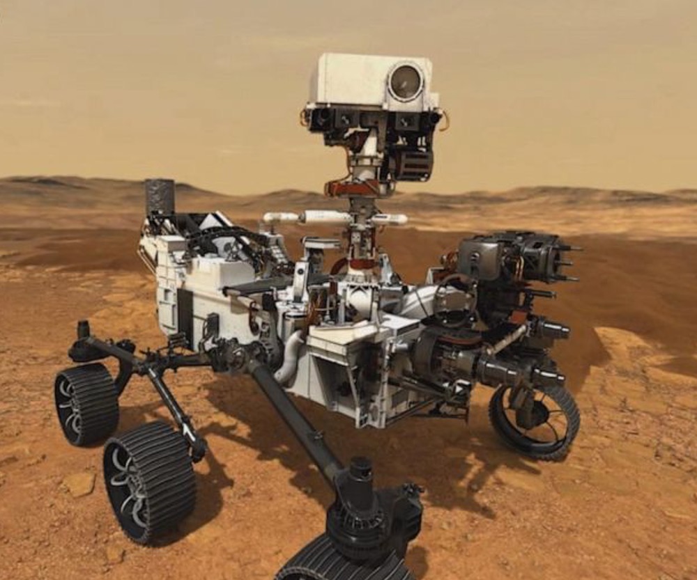 Perseverance rover with its Mastcam-Z instrument on Mars